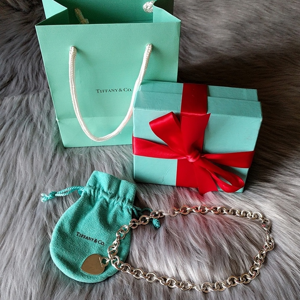 TIFFANY & CO Blank Heart Tag Necklace